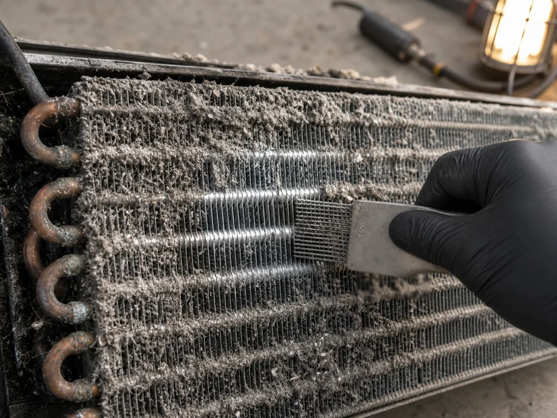 Salt-corroded condenser coil removed from a Sub-Zero in a Beach Avenue oceanfront kitchen
